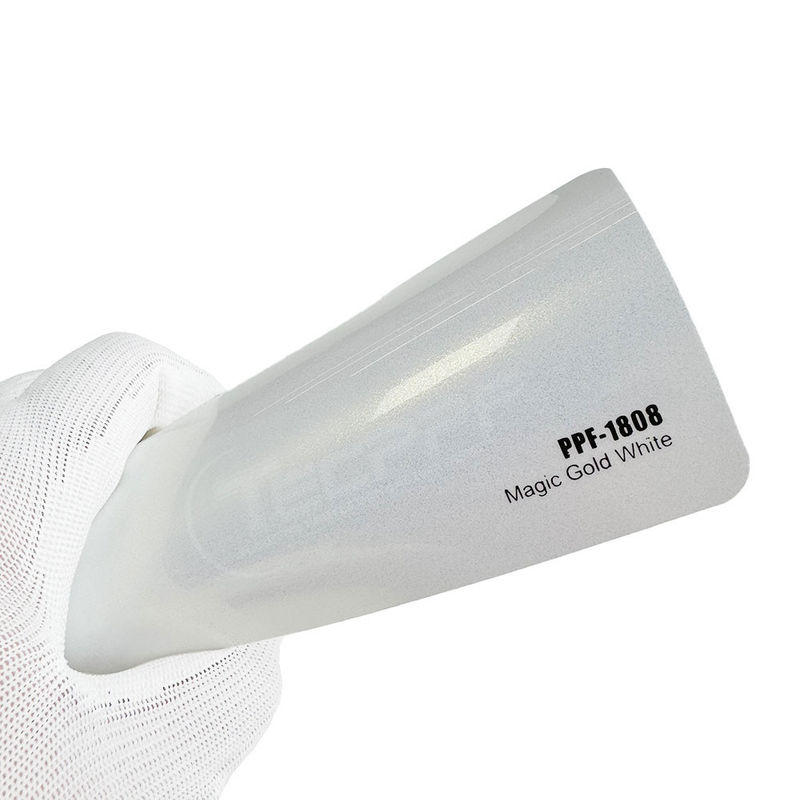 8 Millimeter Farbwechsel Farbschutzfilm Magisches Gold Weißfarbe 1,52x16m / 60inx53ft Hitzeheilung 60inx53ft