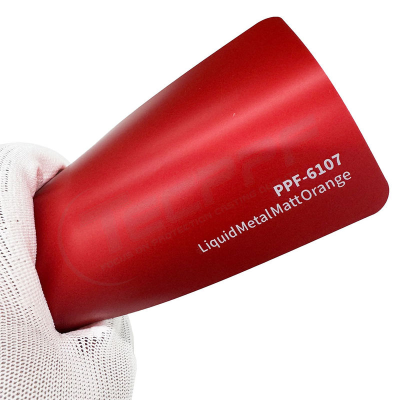 PPF-6107 Flüssigmetall Matte Orange Farbe Farbe Schutzfilm Selbstheilung