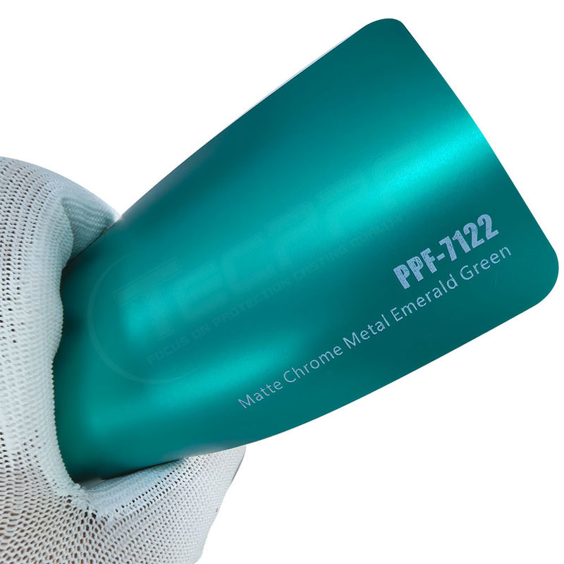 PPF-7122 Matte Chrom Metall Smaragdgrüne Farbe Farbschutzfilm für Autokratz