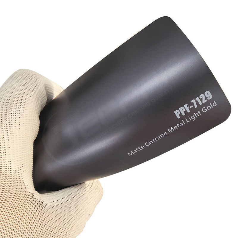 PPF-7129 Matte Chrom Metall Lichtgold Farbe Farbschutzfilm für Autokratz