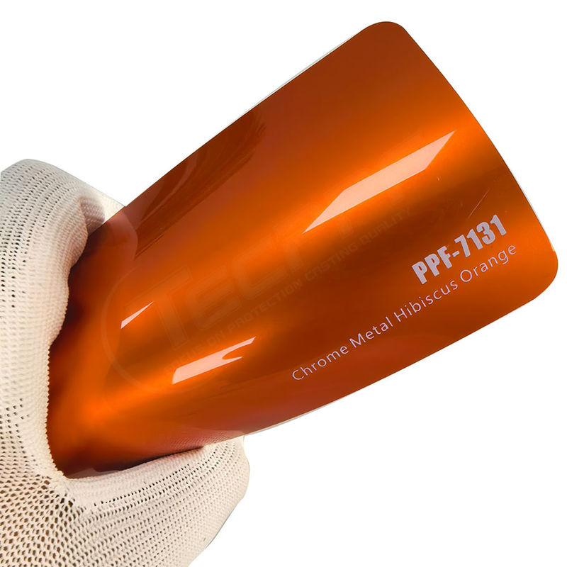 PPF-7131 Chrommetall Hibiskus Orange Farbe Farbe Schutzfilm für Autokratz